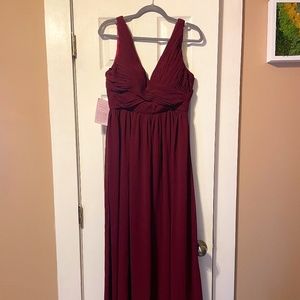 BHLDN Burgundy Red Maroon Large Floor-Length Maxi Dress, Brand New